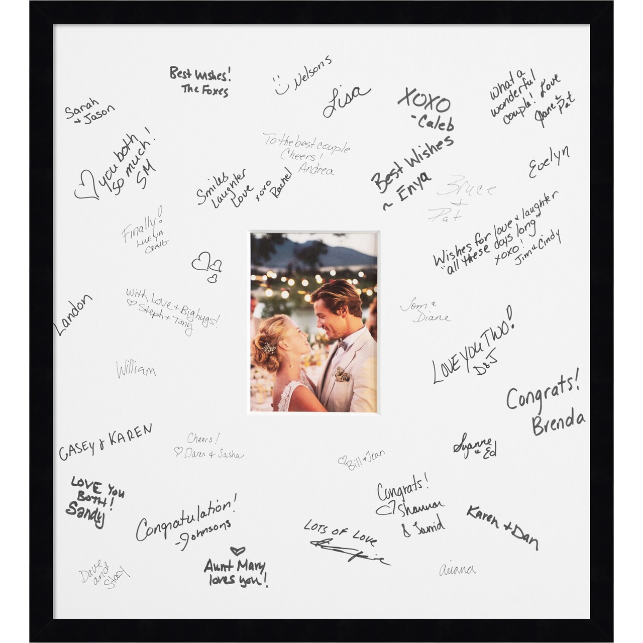 Svelte Signature Mat Picture Frame, Photo Frame Wedding Guest Book Alternative, Autograph Picture Mat for Signature Board, Wedding Celebrations Graduations Support Encouragement or Retirement